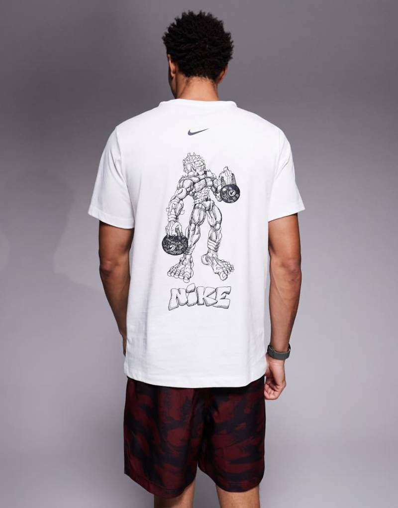 Nike Training - T-Shirt in Weiß mit Rückenprint von Nike Training