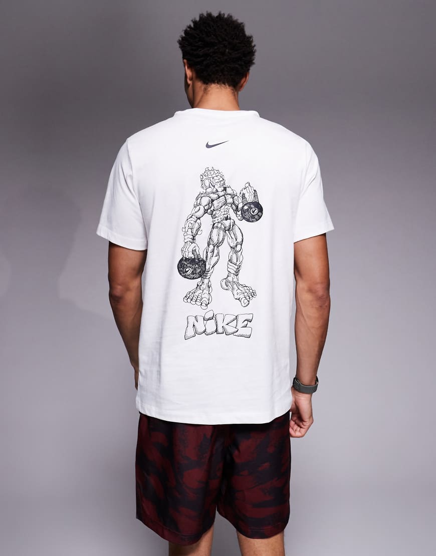 Nike Training - T-Shirt in Weiß mit Rückenprint von Nike Training