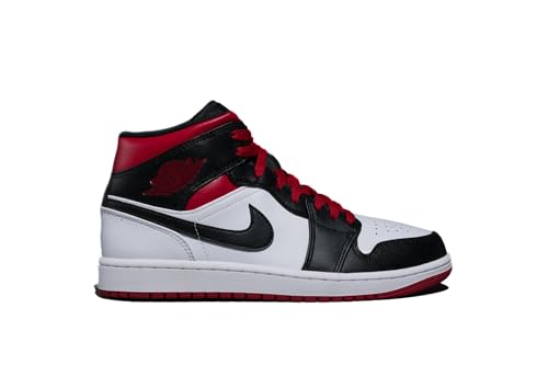 Jordan Unisex-Erwachsene Air Jordan 1 Mid, White/Gym Rot-Schwarz, 45.5 EU von Jordan