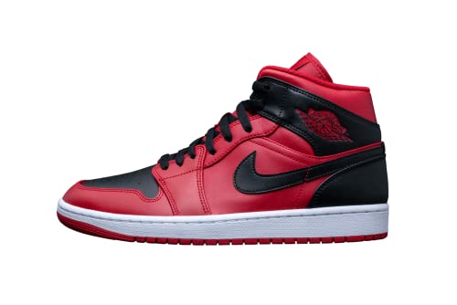 Nike Herren Air Jordan 1 Mid Reverse Bred Basketballschuhe, Gym Rot Schwarz Weiß, Größe 42.5 EU von Nike