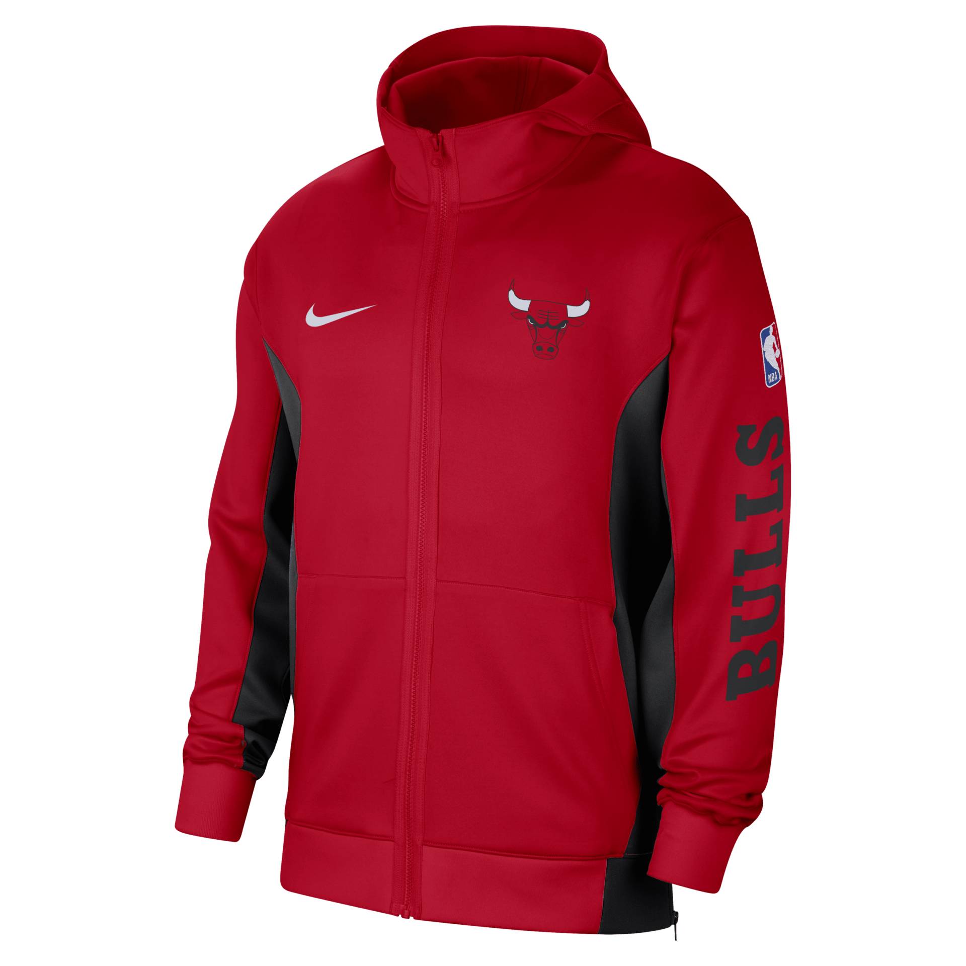 Chicago Bulls Showtime Nike Dri-FIT NBA-Hoodie mit durchgehendem Reißverschluss für Herren - Rot von Nike