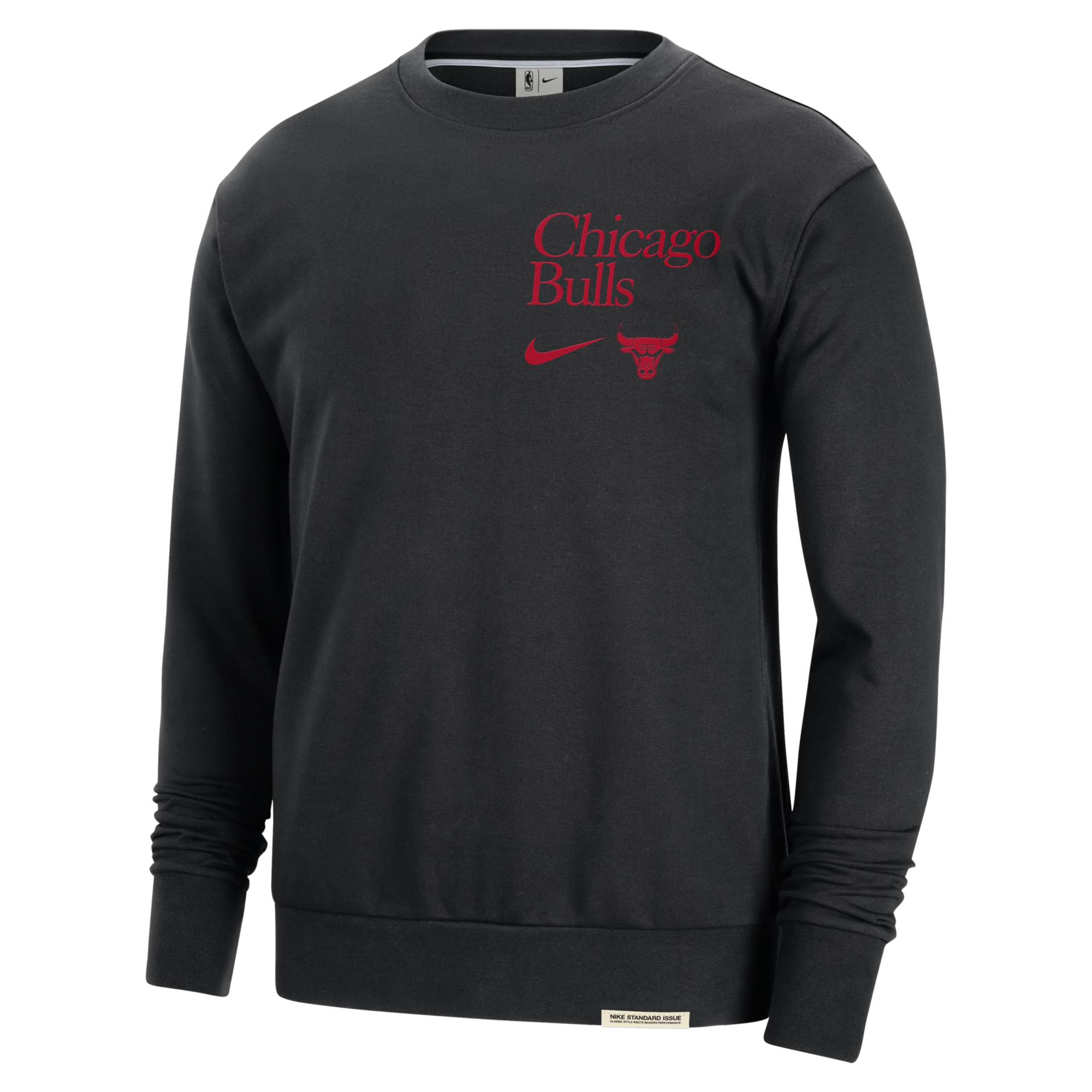 Chicago Bulls Standard Issue Nike Dri-FIT-NBA-Sweatshirt mit Rundhalsausschnitt für Herren - Schwarz von Nike