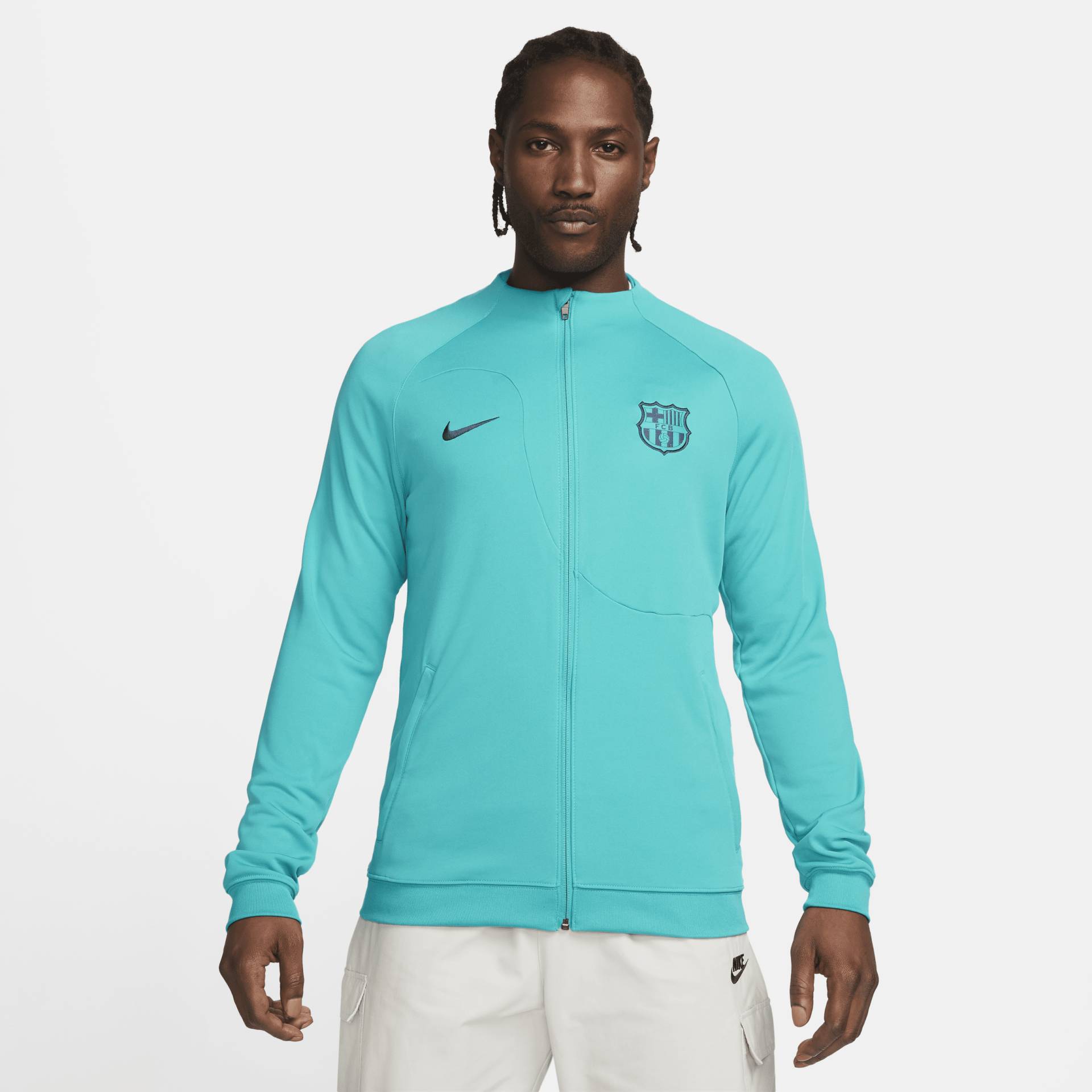 FC Barcelona Academy Pro Third Nike Strick-Fußballjacke für Herren - Grün von Nike