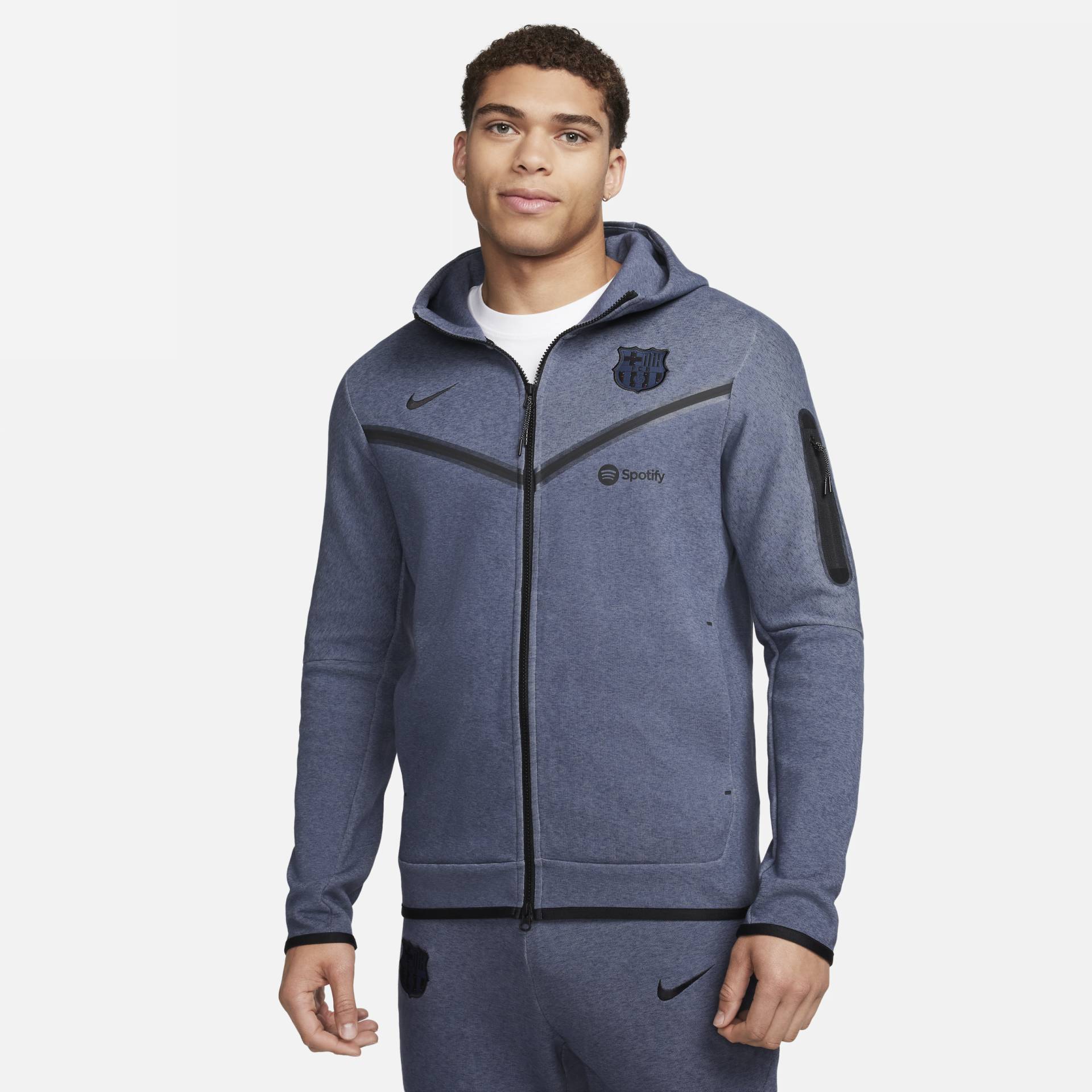 FC Barcelona Tech Fleece Windrunner Third Nike Fußball-Hoodie mit durchgehendem Reißverschluss für Herren - Blau von Nike