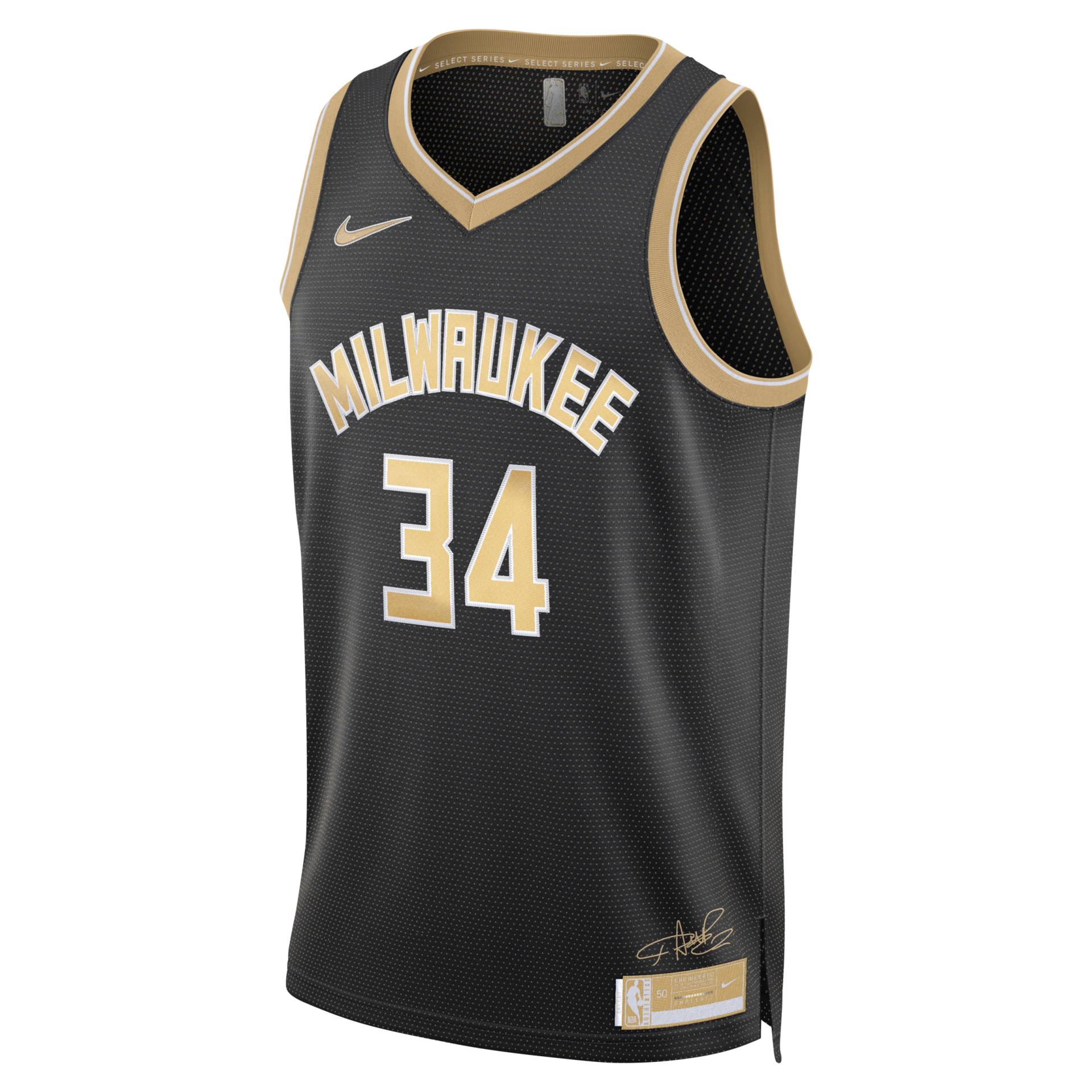 Giannis Antetokounmpo Milwaukee Bucks 2024 Select Series Nike Dri-FIT NBA Swingman Trikot für Herren - Schwarz von Nike