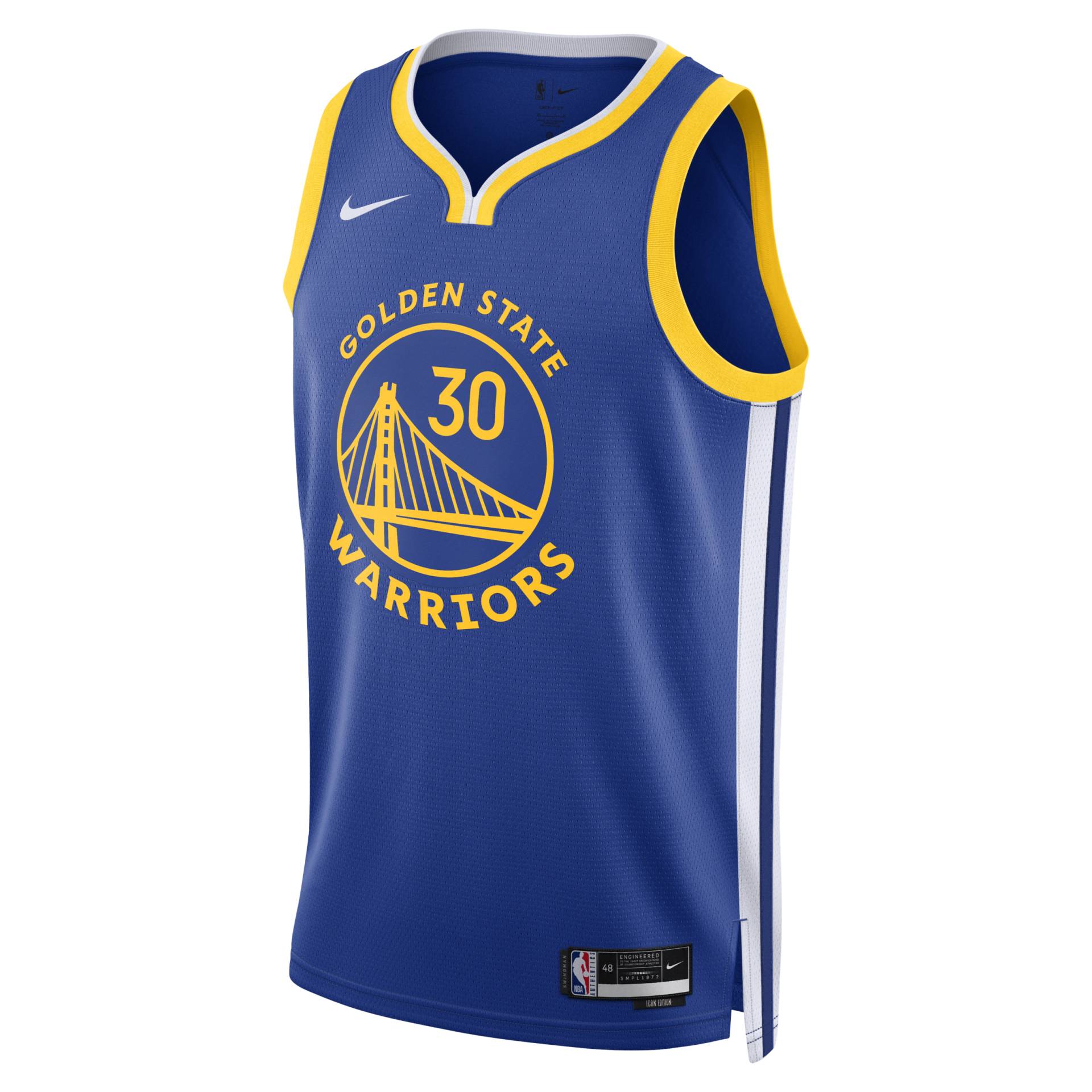 Golden State Warriors Icon Edition 2022/23 Nike Dri-FIT NBA Swingman Trikot für Herren - Blau von Nike
