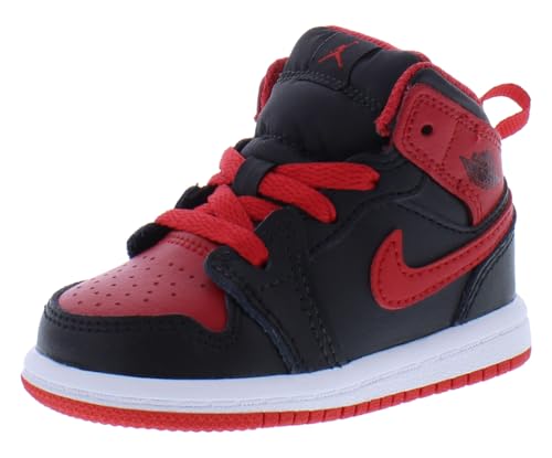 Jordan 1 Mid Baby (TD) Schwarz/Rot, ROT SCHWARZ, 23.5 EU von Nike