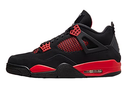 Nike Air Jordan 4 Retro Herren-Sneaker, schwarz/weiß-rot, 42 EU von Nike