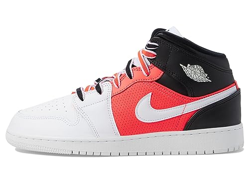 Jordan Air 1 Mid SE (GS) Unisex Kinder Schwarz/Weiß/Orange FB4417-016, Weiß, 39 EU von Nike