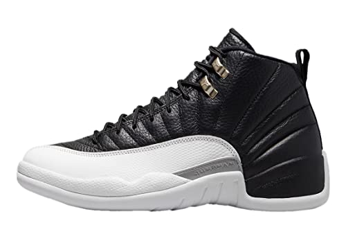 Jordan Air 12 Retro Herrenschuhe, Weiß/Französischblau/Metallic-Silber/Varsity Red 130690-113, Schwarz/Varsity Red-White, 9 von Nike