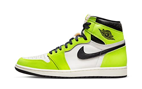 Jordan Herren 1 Retro High OG Visionaire Volt/Black-Sail (555088 702), Volt/Schwarz-Segel, 47 EU von Nike