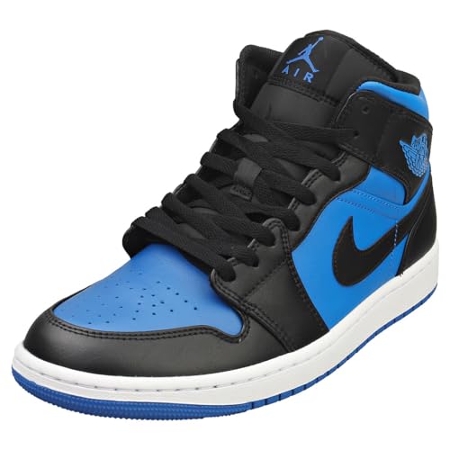 Jordan Herren Air 1 Mid Black/Royal Blue-Black-White (DQ8426 042), Schwarz/Königsblau-schwarz-weiß, 44.5 EU von Nike