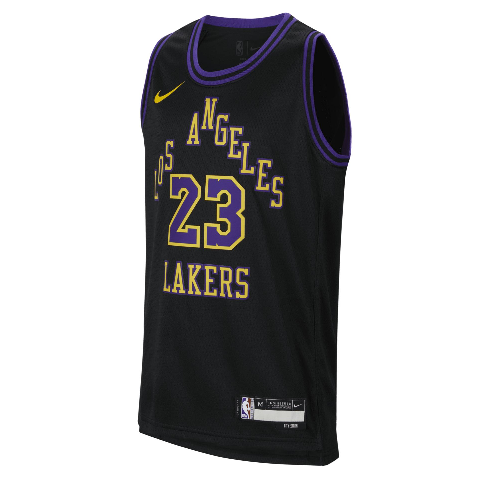 LeBron James Los Angeles Lakers 2023/24 City Edition Nike Dri-FIT NBA Swingman Trikot für ältere Kinder - Schwarz von Nike