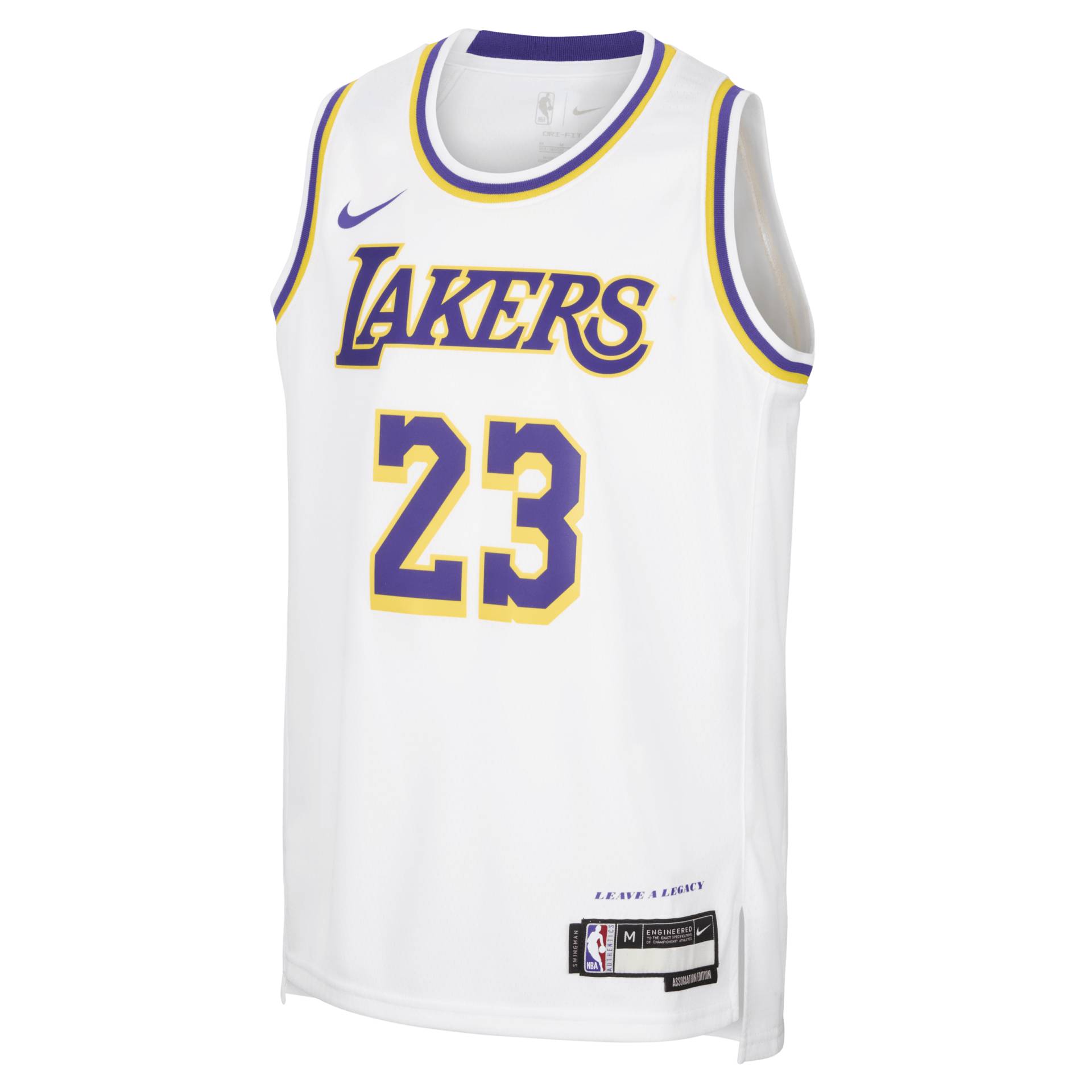 LeBron James Los Angeles Lakers Icon Edition 2022/23 Nike Dri-FIT NBA Swingman Trikot für ältere Kinder - Weiß von Nike