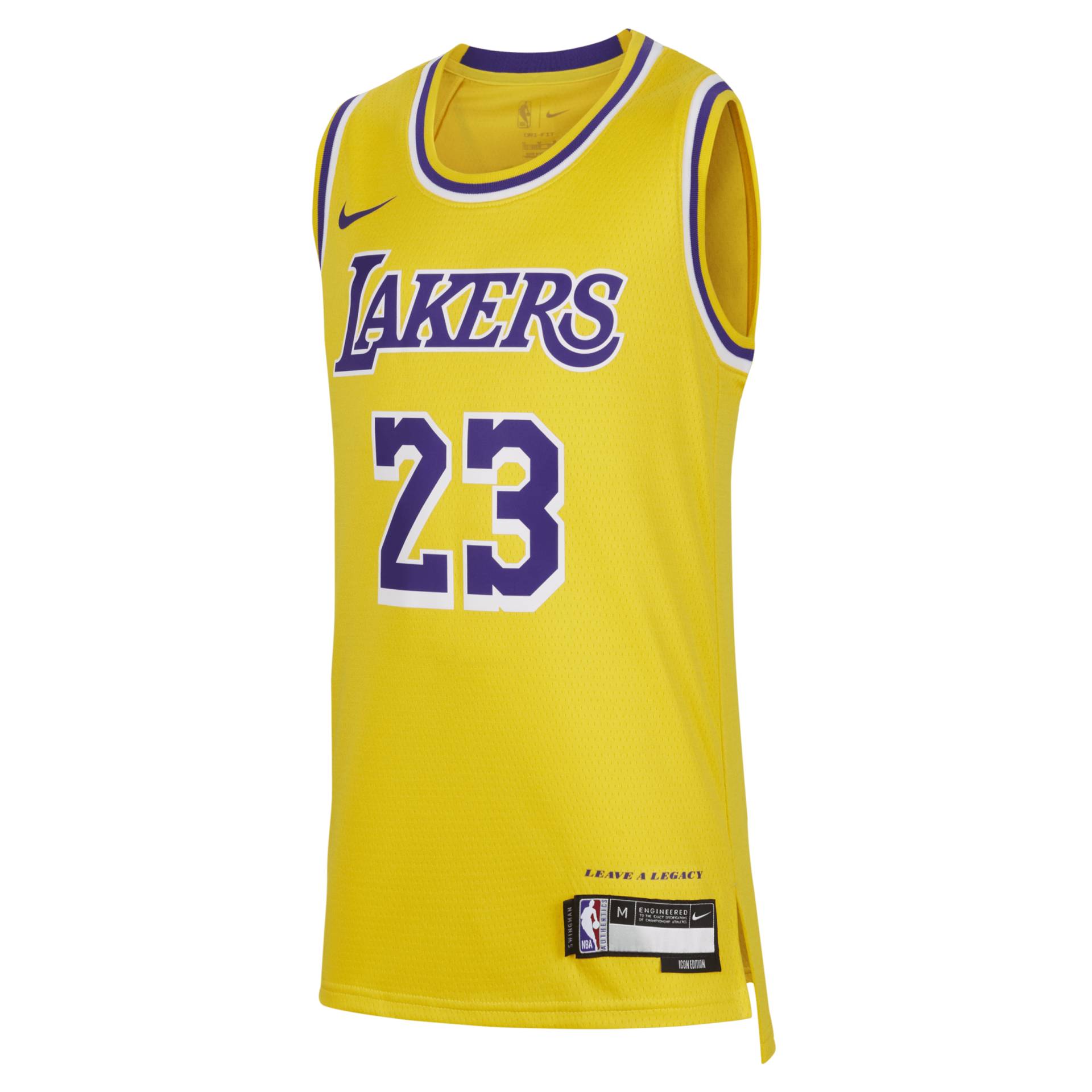 LeBron James Los Angeles Lakers Icon Edition 2023/24 Nike NBA Swingman Trikot für ältere Kinder (Jungen) - Gelb von Nike