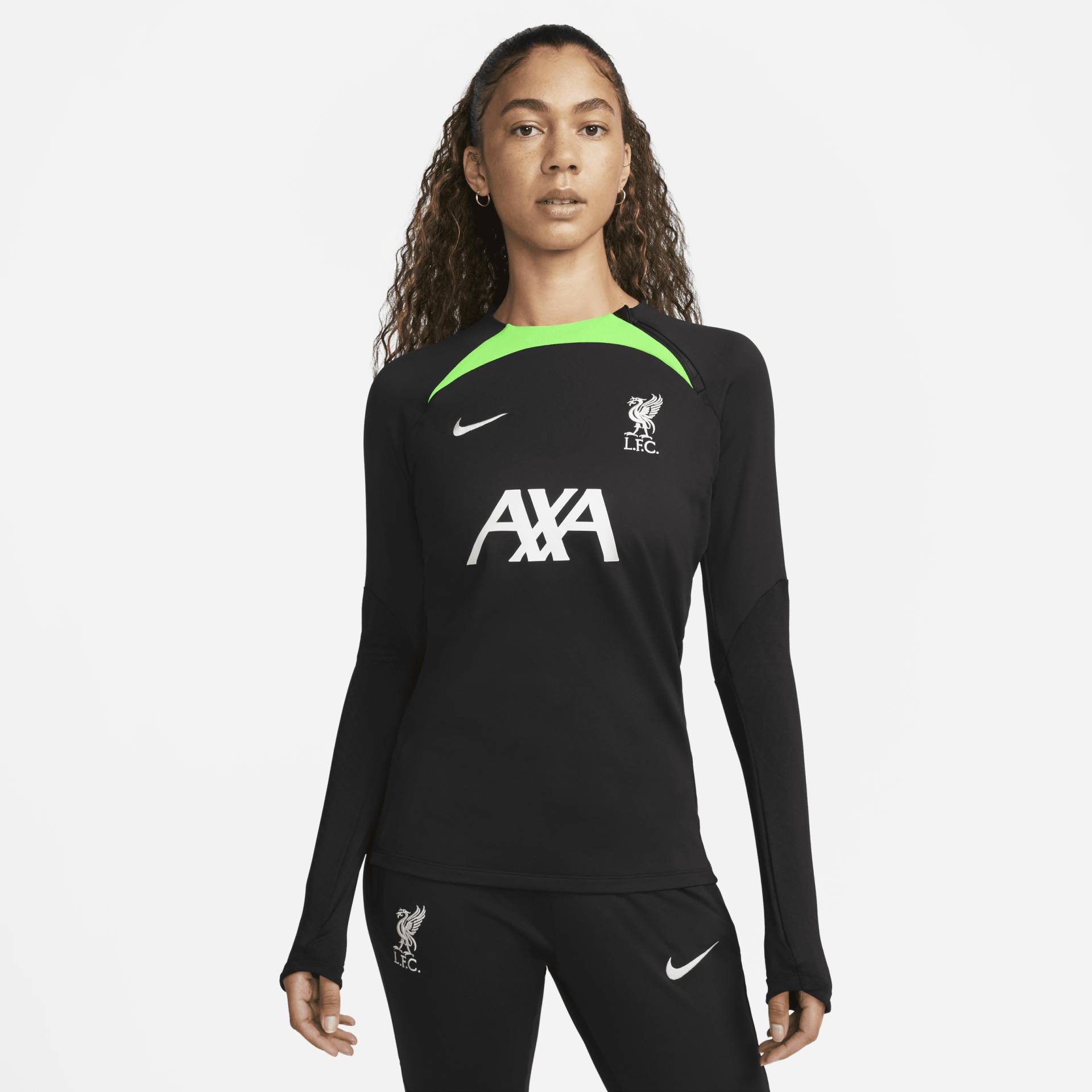 Liverpool FC Strike Nike Dri-FIT Fußball-Drill-Oberteil mit Rundhalsausschnitt für Damen - Schwarz von Nike