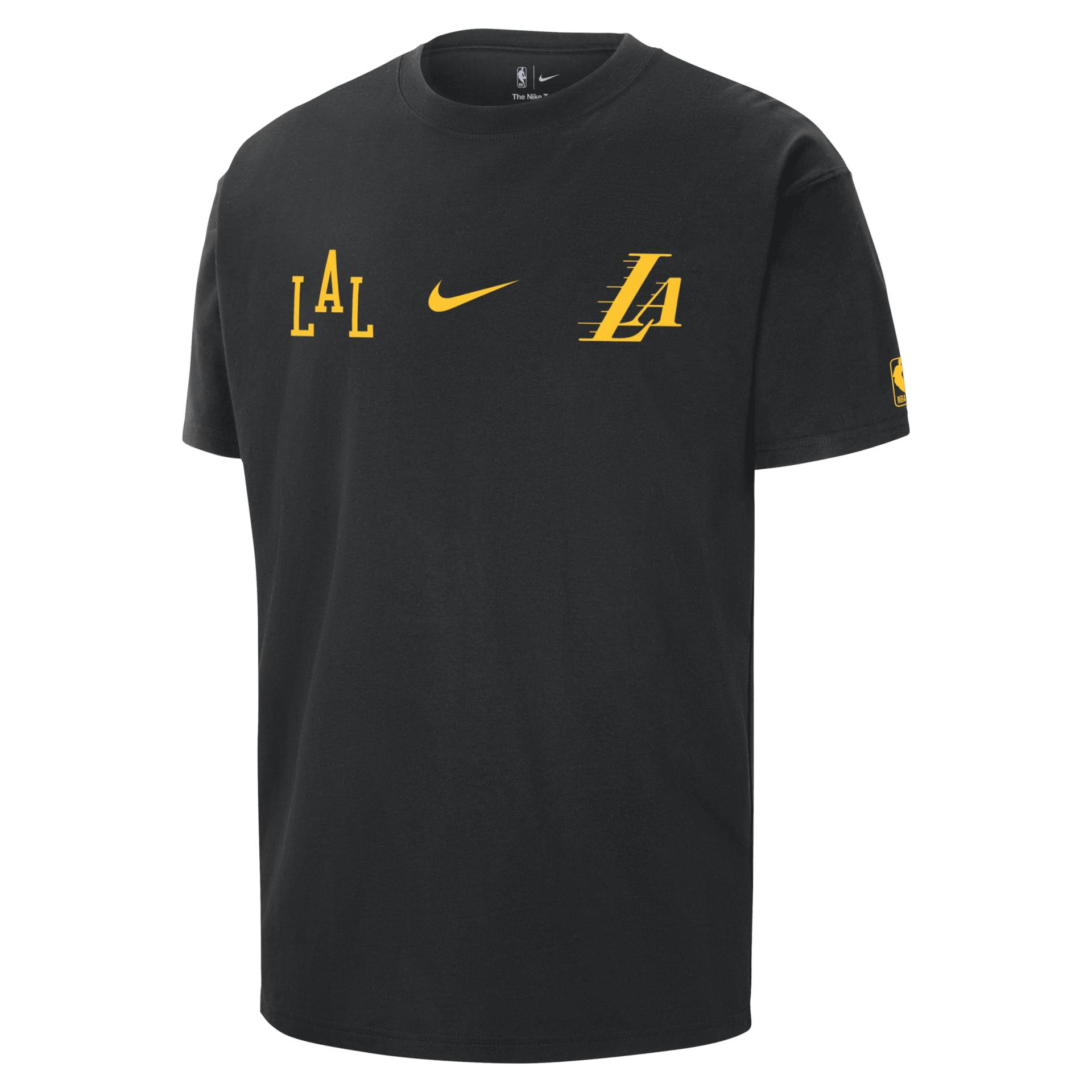 Los Angeles Lakers 2023/24 City Edition Nike NBA Courtside Max90 T-Shirt für Herren - Schwarz von Nike