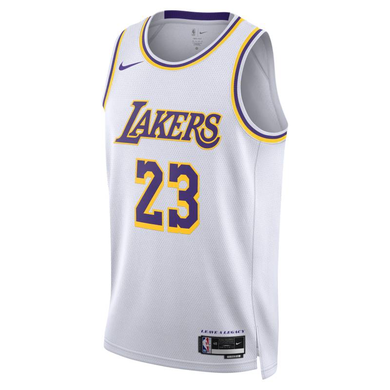 Los Angeles Lakers Association Edition 2022/23 Nike Dri-FIT NBA Swingman Trikot (Herren) - Weiß von Nike