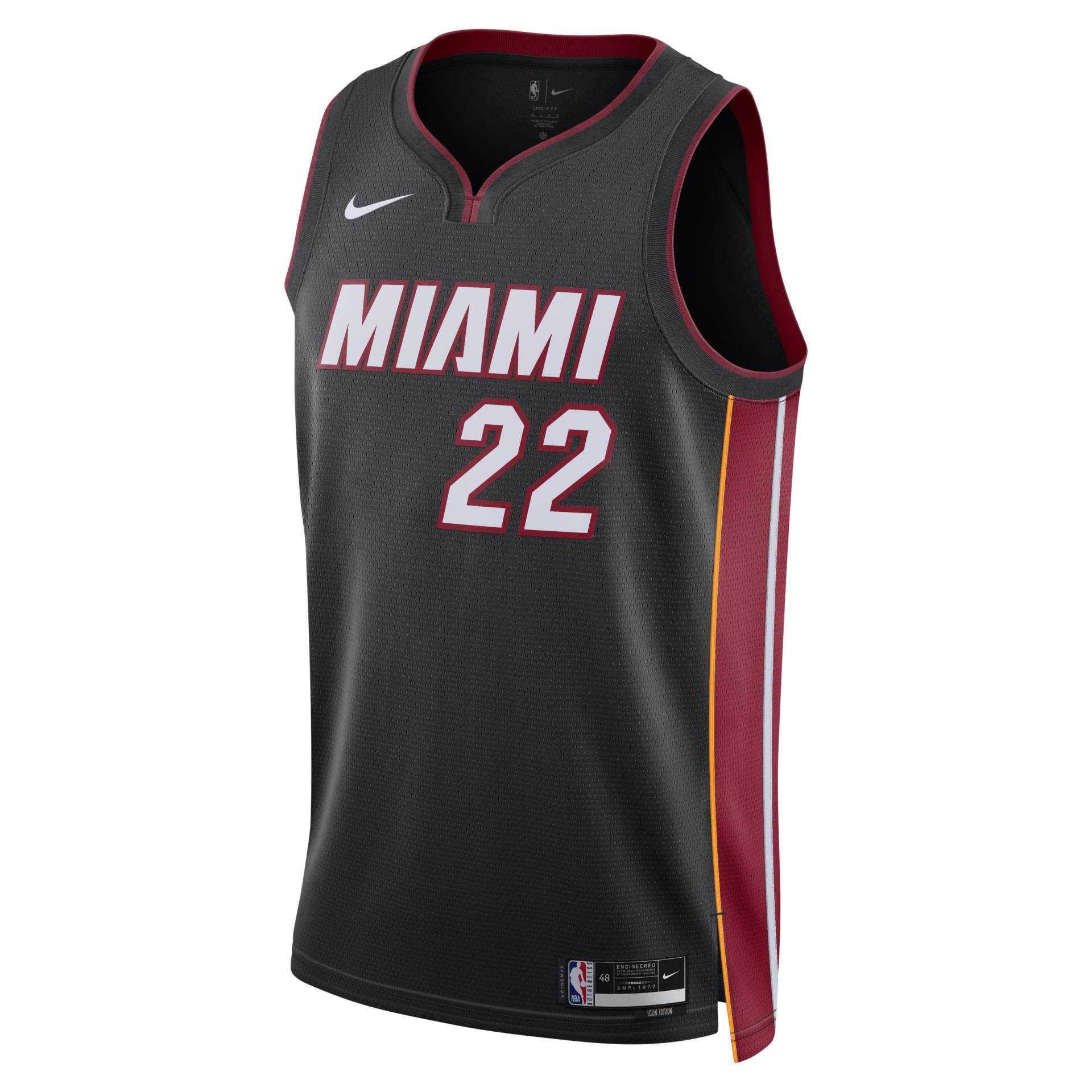 Miami Heat Icon Edition 2022/23 Nike Dri-FIT NBA Swingman Trikot für Herren - Schwarz von Nike