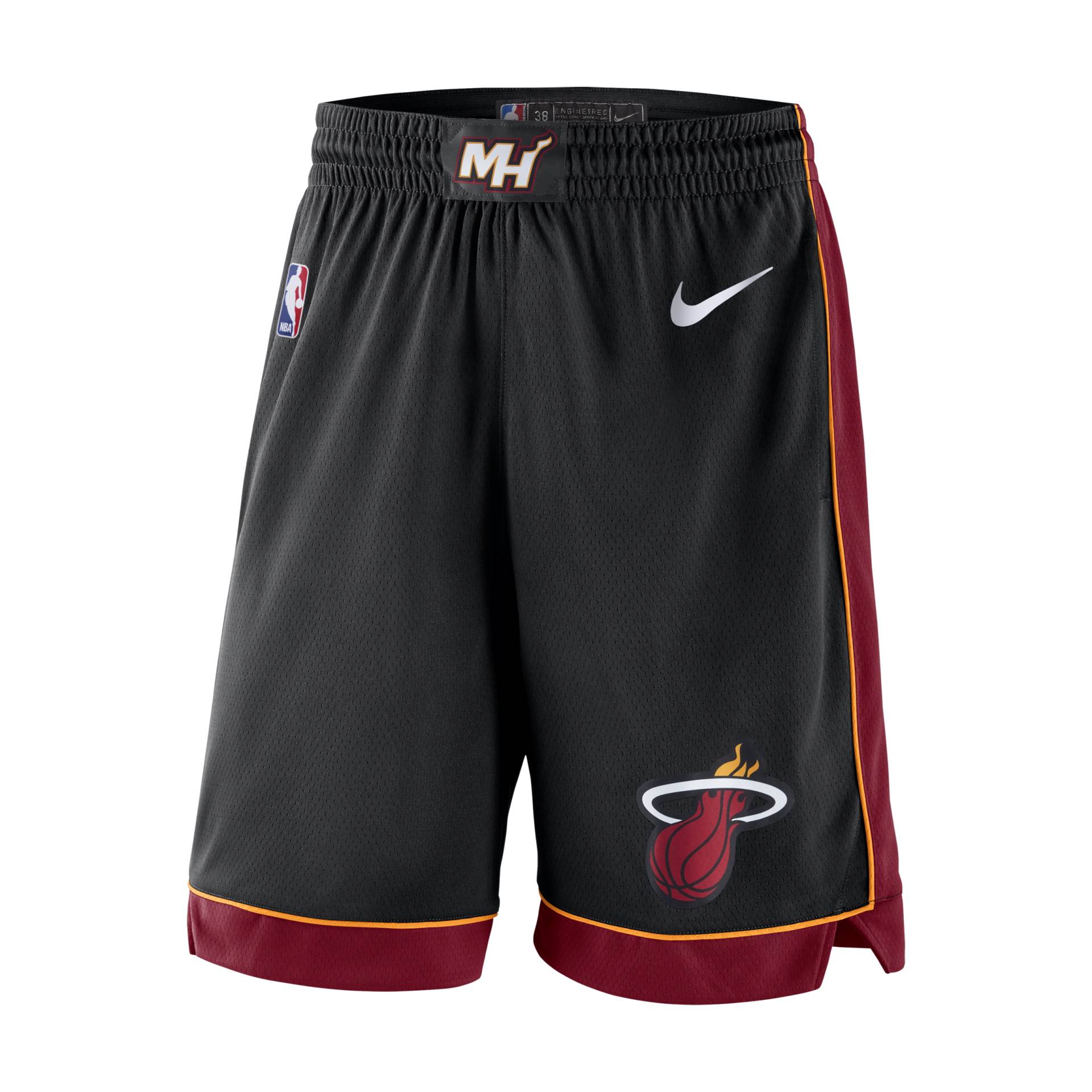 Miami Heat Icon Edition Nike NBA Swingman Shorts für Herren - Schwarz von Nike