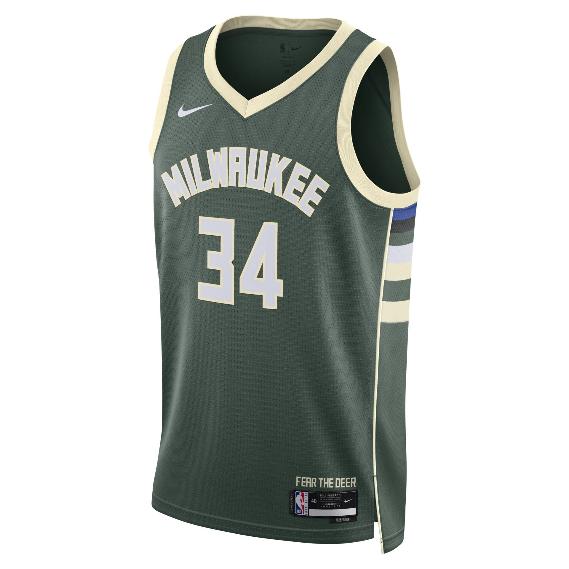 Milwaukee Bucks Icon Edition 2022/23 Nike Dri-FIT NBA Swingman Trikot für Herren - Grün von Nike