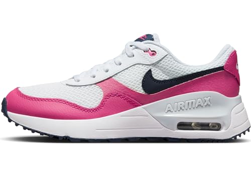 NIKE AIR MAX SYSTM (GS) Sneaker, White/Obsidian-Fierce PINK-Pure PLA, 35.5 EU von Nike