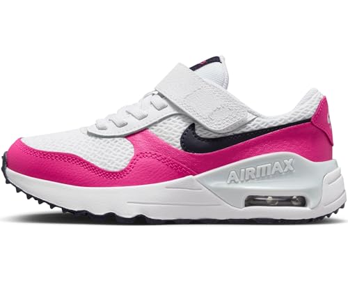 NIKE AIR MAX SYSTM (PS) Sneaker, White/Obsidian-Fierce PINK-Pure PLA, 32 EU von Nike