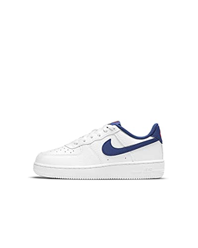 NIKE Air Force 1 (GS), Unisex-Kinder Sneaker, Weiß, tiefes Königsblau, 30 EU von Nike