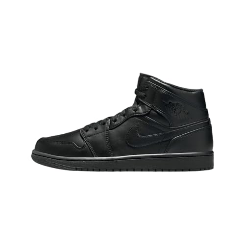 NIKE Air Jordan 1 Mid Herren Sneaker Sneaker Basketball Mode Leder Schuhe, Schwarz , 44.5 EU NIKE Air Jordan 1 Mid Herren Sneaker Sneaker Basketball Mode Leder Schuhe, Schwarz , 44.5 EU von Nike