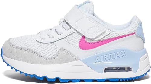 NIKE Air Max SYSTM Sneaker, Weiß/aktiver Fuchsia-Football Grau, 39 EU von Nike