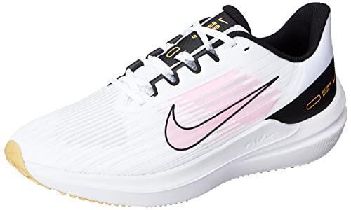 NIKE Damen Air Winflo 9 Sneaker, Weiß/rosa Zauber-Schwarz-Weizen-Gold, 40 EU von Nike