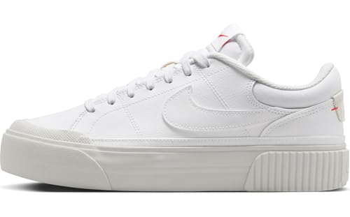 NIKE Damen Court Legacy Lift Sneaker, White/Photon Dust-Picante Red, 42.5 EU von Nike