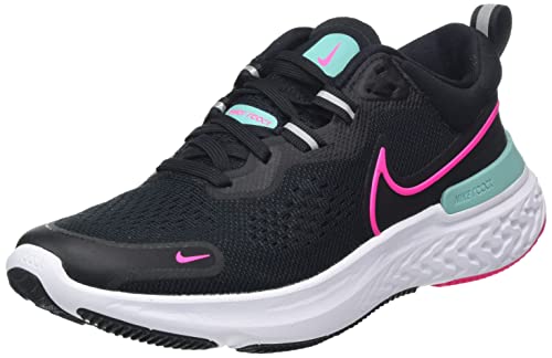 NIKE Damen React Miler 2 Sneaker, Black/PINK Prime-Washed Teal-White, 40.5 EU von Nike