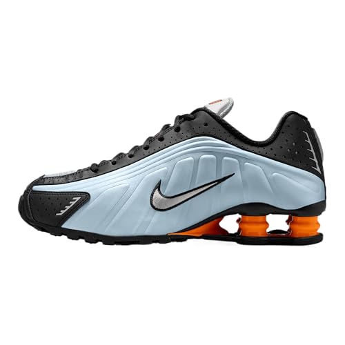 NIKE Damen Shox R4 Sneaker, Blue Tint Metallic Silver Total Orange, 39 EU NIKE Damen Shox R4 Sneaker, Blue Tint Metallic Silver Total Orange, 39 EU von Nike