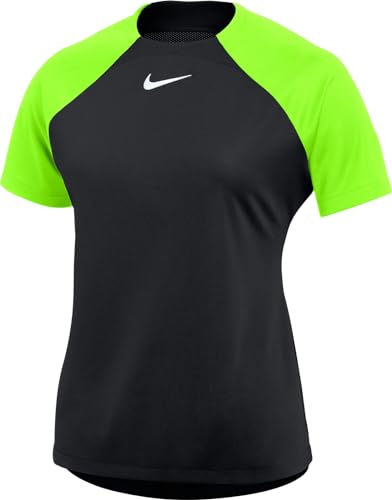 NIKE Damen W NK DF ACDPR SS TOP K T-Shirt, Black/Volt/White, XS von Nike
