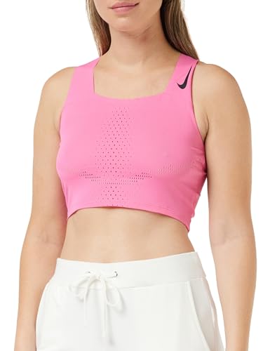 NIKE Damen W NK DFADV AROSWFT Crop T-Shirt, Pinksicle/Black, Medium von Nike