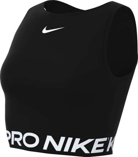 Nike Damen Pro Df 365 Crop Tank Tank Top, Black/White, M von Nike