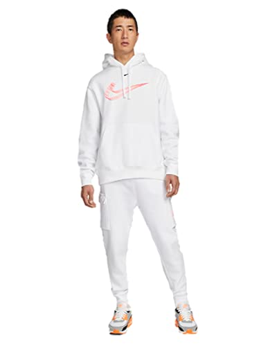 NIKE Herren 2 Stück 3D Sportbekleidung Hoodie Weiß Pullover Sweatshirt Jogger Grafik Baumwolle Herren Größe XS XS XS, weiß, XS von Nike