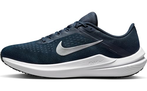 NIKE Herren AIR Winflo 10 Sneaker, College Navy/METALLIC Silver, 49.5 EU von Nike