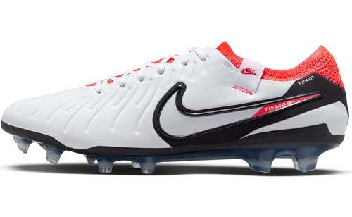 Nike Herren Tiempo Legend 10 Elite normalen Rasen Fußballschuh, White/Black-Bright Crimson, 47.5 EU von Nike