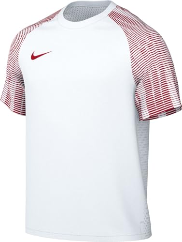 NIKE Herren M NK DF Academy JSY SS T-Shirt, White/University Red/University Red, L von NIKE