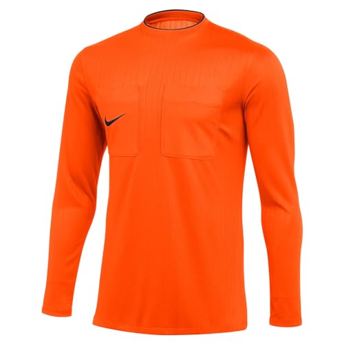 NIKE Herren M NK DF REF II JSY LS T-Shirt, Safety Orange/Black, 2XL von Nike