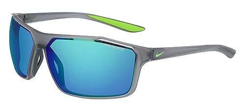 NIKE Herren NIKE WINDSTORM M CW4672 Sonnenbrille, MATTE DARK GREY/GREY/GREEN, 65 von Nike