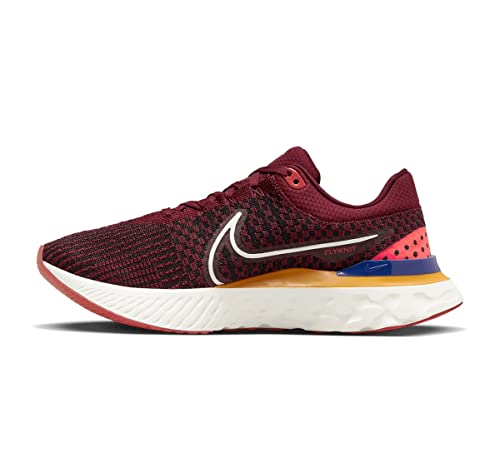 NIKE Herren React Infinity Run Flyknit 3 Sneaker mit niedrigem Schaft, Dark Red Red White University Gold, 42 EU von Nike