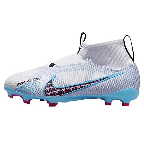 Nike Jr Zoom Superfly 9 Pro Fg Sneaker, Weißer Baltischblau Roce Pink Blast Indigo Dunst, 36 EU von Nike