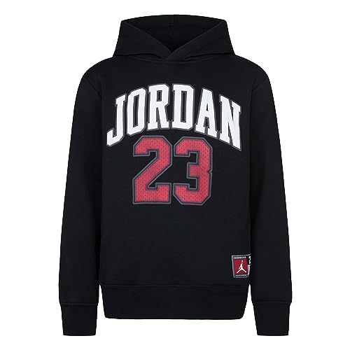 NIKE Jordan Jungen Sweatshirt mit Kapuze Hbr schwarz Code 95C479-023, Schwarz / Rot / Weiß, 8-10 Anni von NIKE