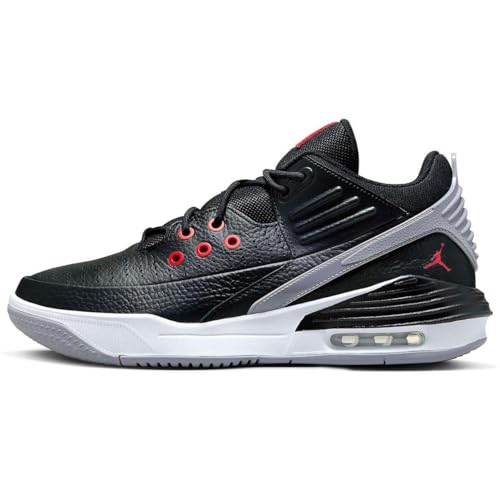 NIKE Jordan Max Aura 5 Herren-Sneaker, Schwarz/Weiß/Zementgrau/Universitätsrot, Schwarz Weiß Zement Grau Universität Rot, 44.5 EU von Nike