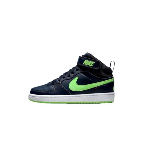 Nike Court Borough Mid 2 (GS) Dark Obsidian/Lime 403, blau, 36.5 EU von Nike