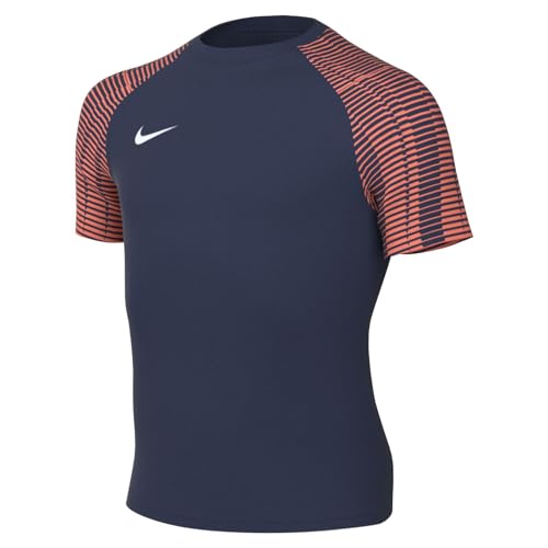 NIKE Unisex Y NK DF Academy JSY SS T-Shirt, Midnight Navy/Hyper Crimson/White, 12-13 Jahre von Nike