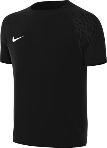 NIKE Unisex Y NK DF STRKE III JSY SS T-Shirt, Black/Black/Black/White, L von Nike